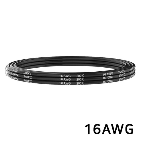 16AWG 실리콘 케이블 드론 RC카 배터리 전원선 고내열 주석도금 구리, 1개, (케이블) 16AWG(블랙)