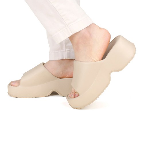 여성 nature sole 오피스폼 6cm 통굽 족저근막염 키높이 사무실 슬리퍼