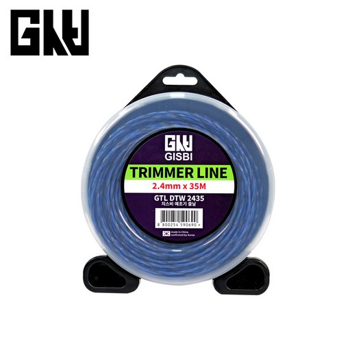 지스비 GISBI 예초기 줄날 2.4mmX35M 나일론 예초기날 GTL DTW 2045 줄 날 잔디 조경, 단품