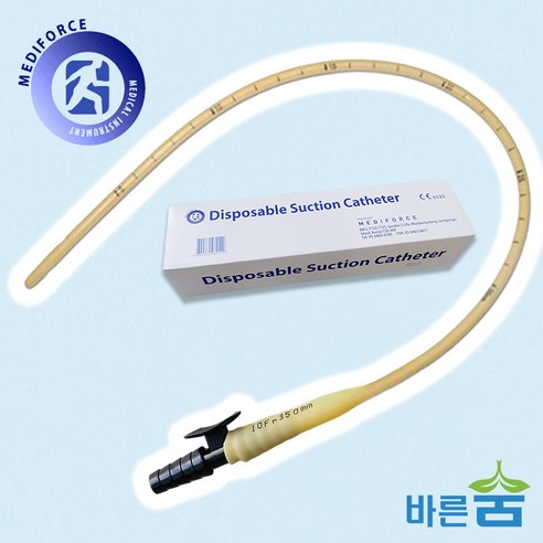 메디포스 석션카테터 2홀 밸브 50개/ 라텍스 8FR 10FR 12FR 14FR 16FR 다양한 사이즈, 10FR(50개입), 1개