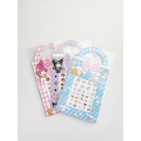 캐릭터 네일스티커 3종세트 손톱스티커 네일아트, 시나모롤1+쿠로미1..., 1개