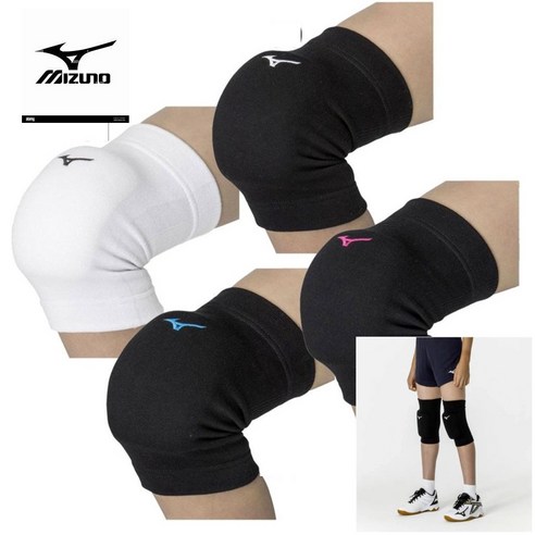 미즈노 스포츠 양측 주니어 배구 서포터 무릎 블랙 마젠타 V2MYA40097, 블랙마젠타, 1세트