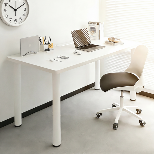 Unihome E0급 업그레이드형 컴퓨터 책상 튼튼한 다용도 테이블, 화이트