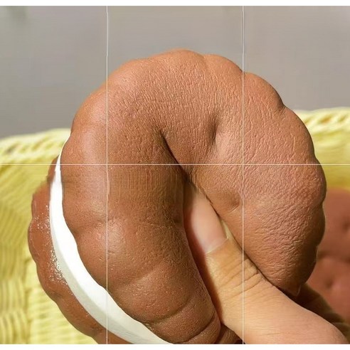 [샌드 쿠키 비스킷 말랑이 스퀴시] 쫀득 폭신 촉감 힐링 스트레스해소 피젯토이 데스크토이, 1개, 초코