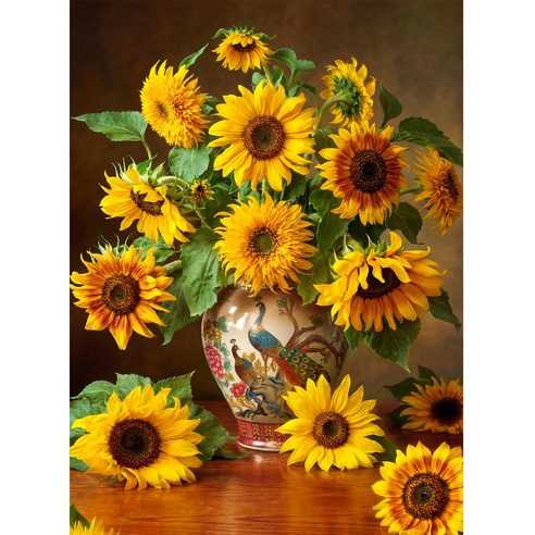 퍼즐갤러리 공작화병과 화사한 해바라기꽃 500조각 직소퍼즐 PG535, 1개, 퍼즐단품 액자없음, 500피스