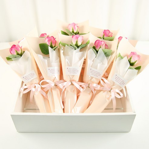 한송이 꽃다발 10다발, 10개, 투톤핑크