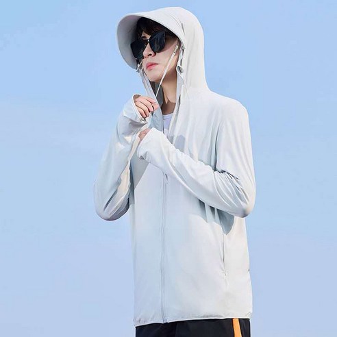루미빈 남성 여름 통풍 아이스실크 후드 바람막이 자외선차단 낚시 자전거 아우터