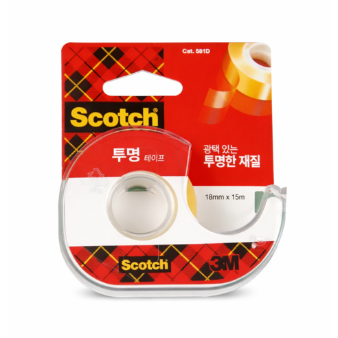 쓰리엠 스카치 다용도 테이프 디스펜서 581 18mm x 15m, 1개