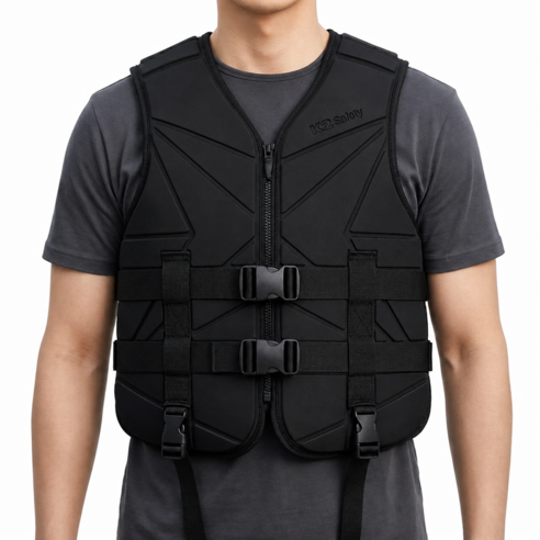 K2 구명조끼 성인 라이프자켓 구명복 부력보조복, 블랙 Black