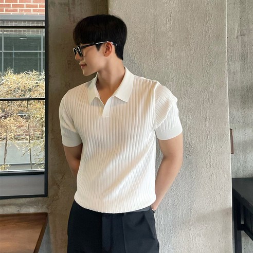 남성 여름 카라 반팔 니트 티셔츠 폴로 반팔