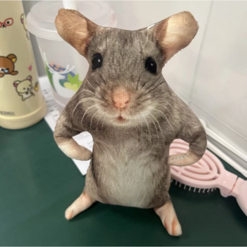생쥐 키링 인형 열쇠고리 봉제 친구 생일선물 킹받는 선물, 1개, 그레이, 20cm