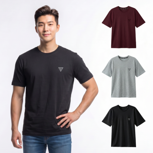 게스 반팔티 남성 면티 3매 매장 정품