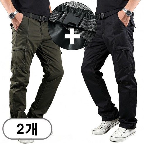 차쿠 1+1(2세트) 4계절 남성 카고바지 작업바지 현장바지 방한바지 아웃도어 전술바지 스판바지 기모바지