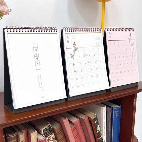 인도사이다 2026 꽃길여담 탁상용 캘린더, 화이트, 1개