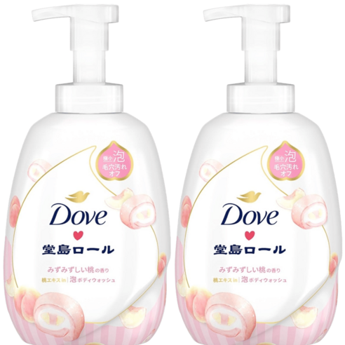 도브 거품 바디 워시 도지마롤 복숭아 540g 2개
