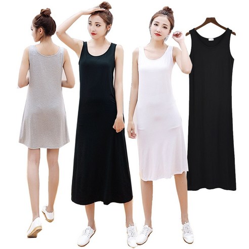 프리수 M~XL 숏 미들 롱 소프트 나시원피스