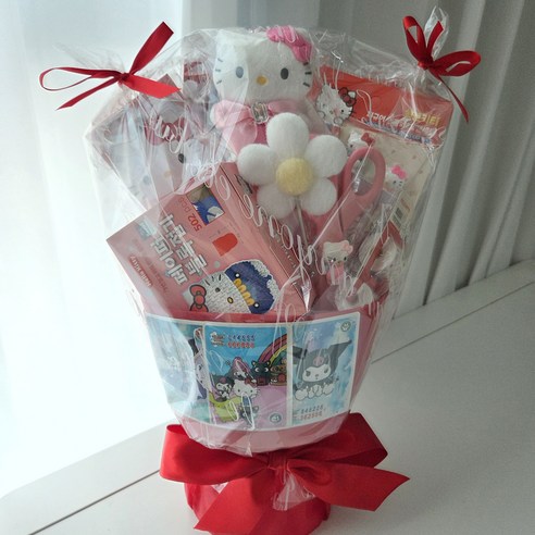 Mungudabal Kaerikteomungudabal Kkotdabal Eumakhoe Hakyehoe Joleopsik Pack Haksik Yeojachingu Seonmul , 1 Pack , Mungudabal Sanrio Helkiti (문구다발 캐릭터문구다발 꽃다발 음악회 학예회 졸업식 입학식 여자친구 선물, 1개, 문구다발 산리오 헬로키티)