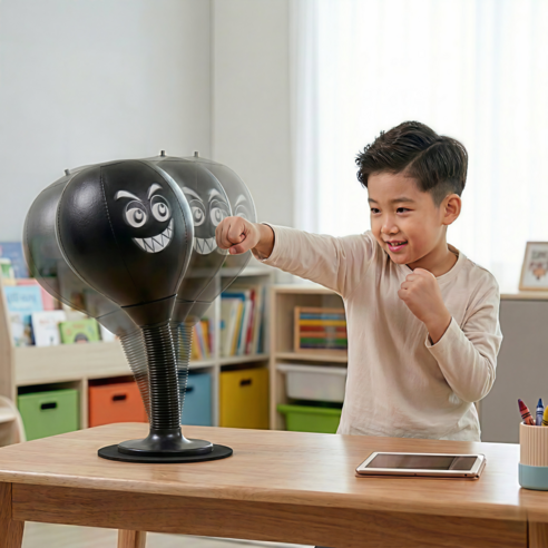 쿤스테이 흡착고정 스탠드 미니 펀치볼, 블랙