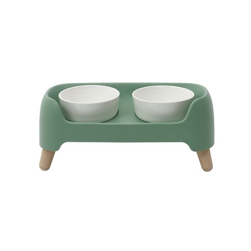 슈퍼펫 강아지 밥그릇 고양이 식기 높이 조절 커브 식기 세트 2구 물그릇 이미지 2