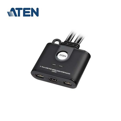 ATEN HDMI 2포트 KVM 스위치 선택기 본체2대 키보드 마우스 PC 모니터공유기 CS22HF