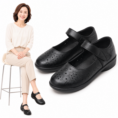 ANYOU 중년여성신발 발편한 여름 엄마슈즈 미끄럼방지 소프트단화