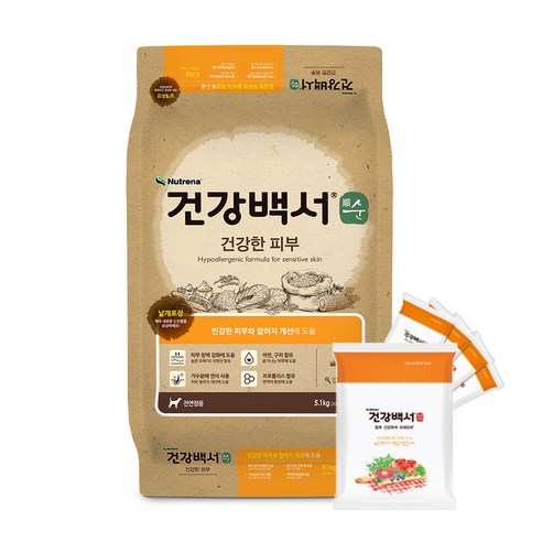 뉴트리나건강백서 강아지 순 사료, 피부/피모, 5.1kg, 1개