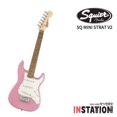 스콰이어 미니 일렉기타 SQUIER MINI STRAT V2 SSS LRL PINK - 일렉기타 | 쿠팡