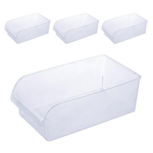 한누네 다용도 보관함 냉장고 정리함, 4개, 반투명