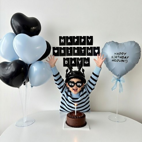 히얼투파티 감성 생일파티 용품 생일풍선 세트, 1세트, 3.감성set_블루