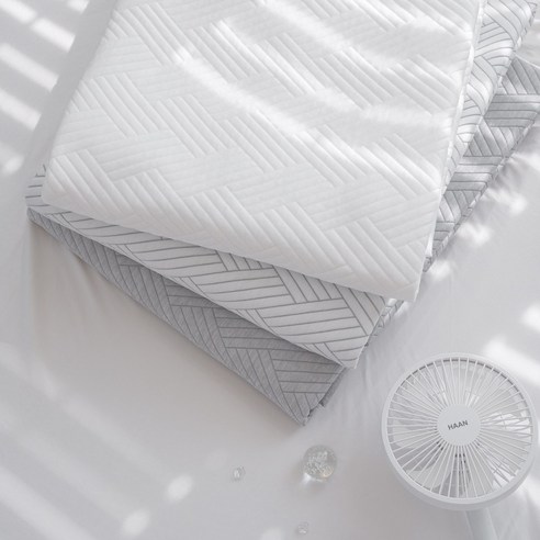 -7도 접촉 냉감 차가운 아이스웰 여름 침대 패드 쿨매트, 아이스웰 올화이트