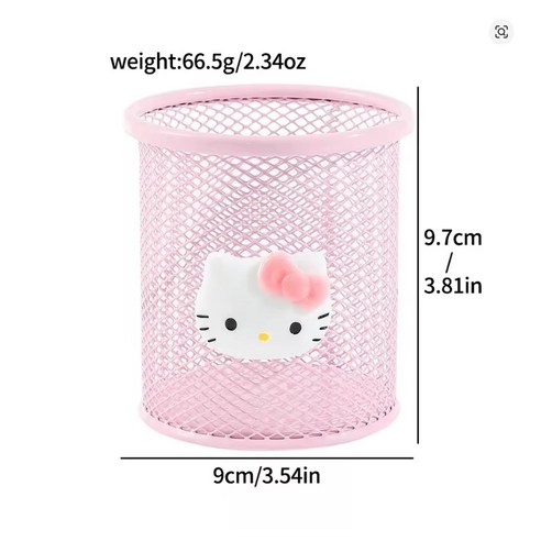 키티 연필꽂이 펜꽂이 사무실 철제 연필꽂이, 핑크