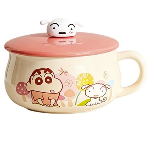 StarR 만화 캐릭터 세라믹 면기 900ml, 1개, 살구색