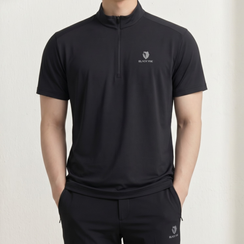 블랙야크 반팔티 남성 기능성 집업 여름 등산 경량 흡습속건