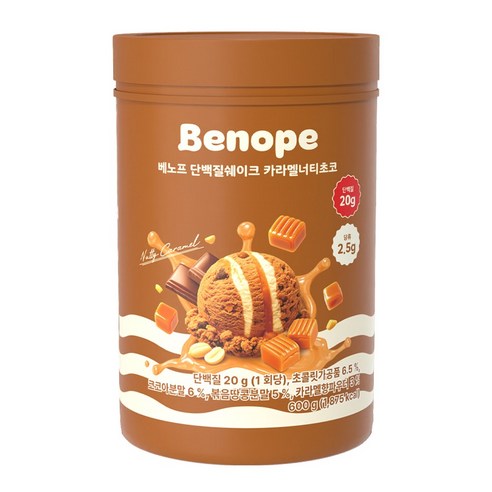 베노프 단백질쉐이크 카라멜너티초코, 1개, 600g