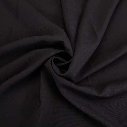 5m 시폰 폴리에스터 원단 블랙 의류 액세서리 부자재 블라우스 스커트 쉬폰 천 150x0.02cm, 1개