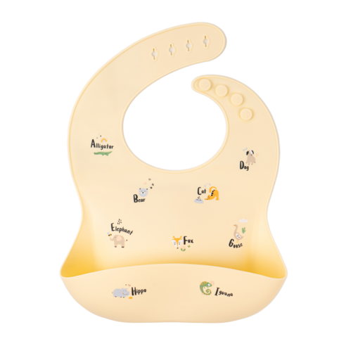 리틀그립 프리미엄 유아 올 실리콘 턱받이 1개입 × 크림애니멀 × 1개, 1개입 × 크림애니멀 × 1개 섬네일