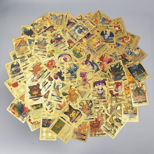 컬렉션용 골드 블랙 다이아 레인보우 컬러풀 배틀 카드 풀세트 선물용, 골드(55pcs), 1세트
