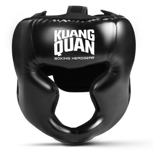 FIVING 복싱 헤드기어 킥복싱 mma 태권도 머리보호대 경량화 격투 훈련 투구, 1개, 블랙
