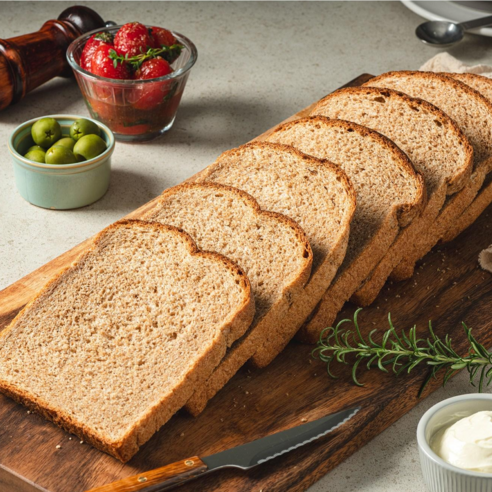 통밀100% 백프로 통밀빵 통밀식빵 식사빵 저당 저염 비건 - 단면 분석