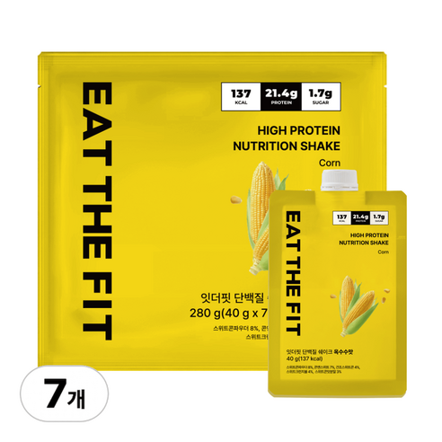 잇더핏 단백질 쉐이크 1주 플랜 옥수수맛, 40g, 7개