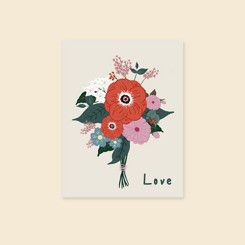 캘리그라피 사랑카드 ( HN2412- FLOWERS - LOVE ) 캘리엠 감사카드 신상카드