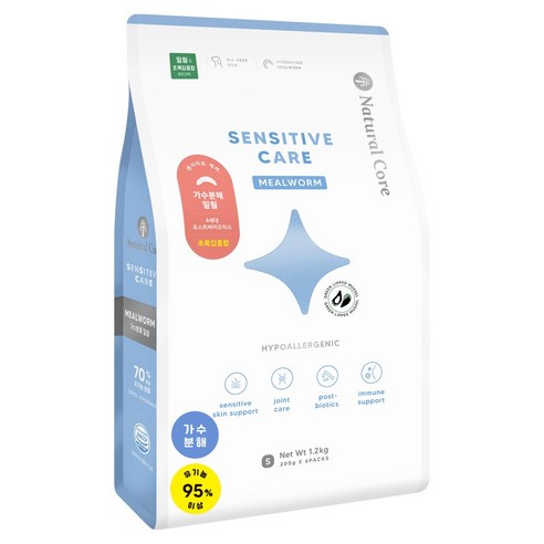 네츄럴코어 강아지 센시티브 케어 기능성 사료 작은입자, 피부/피모+알러지, 1.2kg, 1개