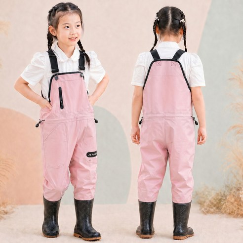 스토리원 키즈 해루질 갯벌 체험 아동 낚시 가슴 장화 U-KIDSH011, 150, 핑크