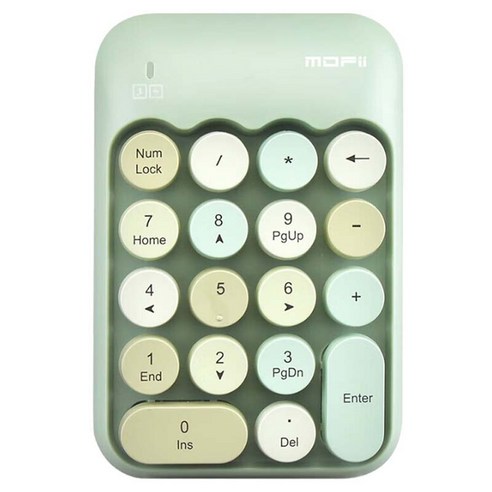 MOFII X910 무선 숫자 키패드, 멤브레인 키, 녹색