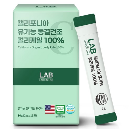 랩온랩 캘리포니아 유기농 동결건조 컬리케일 곱슬케일 30g, 1개 이미지 2