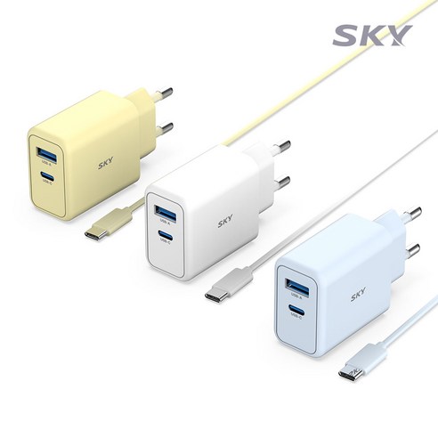 SKY 필 GaN 25W 초고속 충전기 + USB C to C 40W 충전 케이블