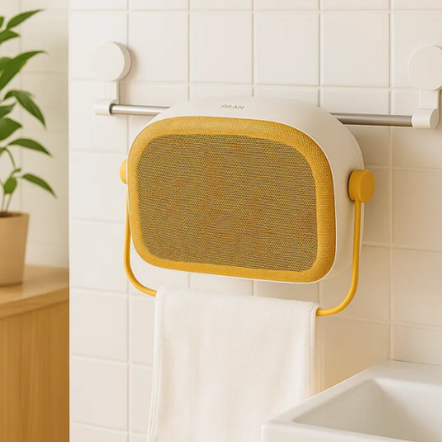 [25년 최신형] 더모아온 한경희 가정용 욕실 온풍기 초저소음 무타공 벽걸이형 PTC 욕실히터