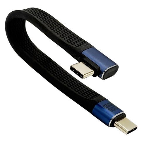 240W 초고속충전 PD 디플랫 C타입 직각 숏 미니 케이블, 1개, 블랙, 14cm