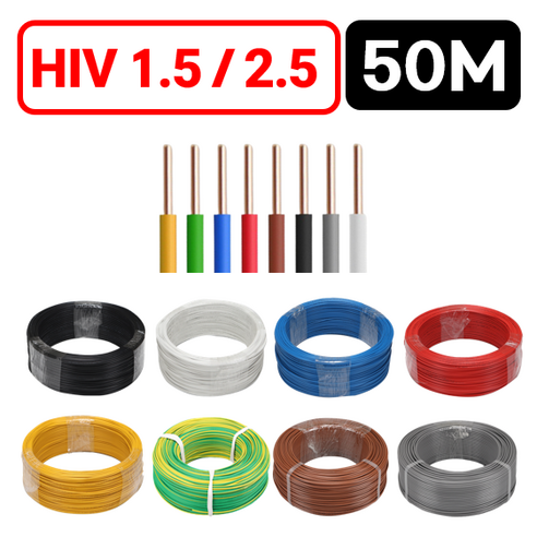 국산 HIV 전선 1.5SQ 2.5SQ 50M 절단판매 1등급 전기선, HIV 1.5SQ 50M, 갈색, 1개