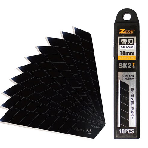 '제스트 블랙 컷터날 Z-SK2-0607 7칸 18mm 칼날 캇타날 커터날 칼심' 최저가 검색, 최저가 4,100원 - 할인 알림